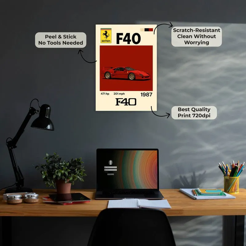 Ferrari F40 Classic Wall Poster media 6