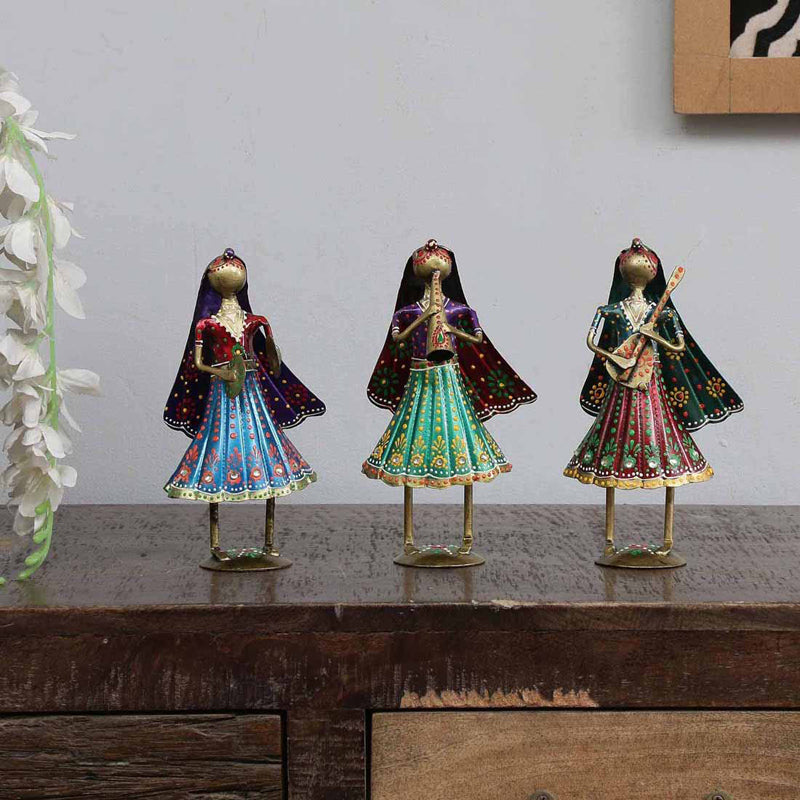Dancing Troupe Ethnic Showpiece - Set Of Three