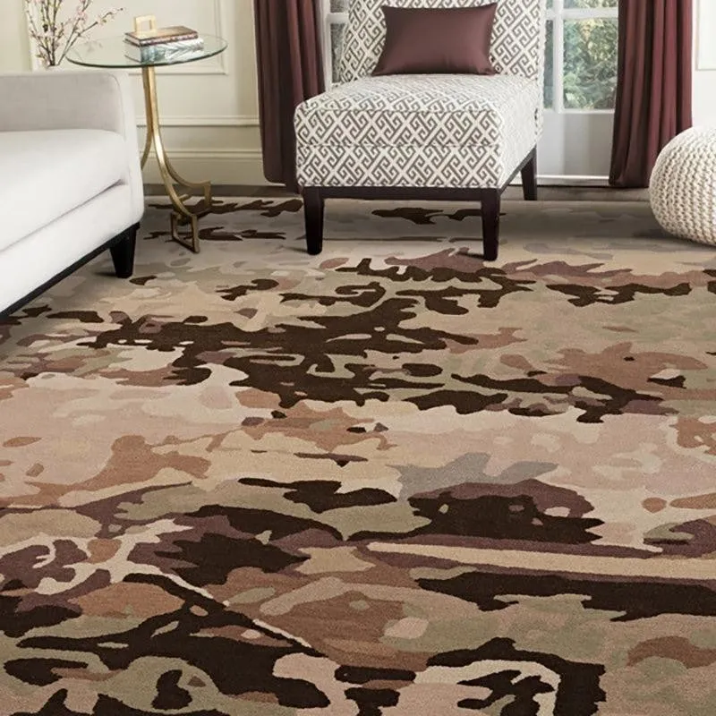 Sobek Hand Tufted Abstract Wool & Nylon Carpet - Brown media 8