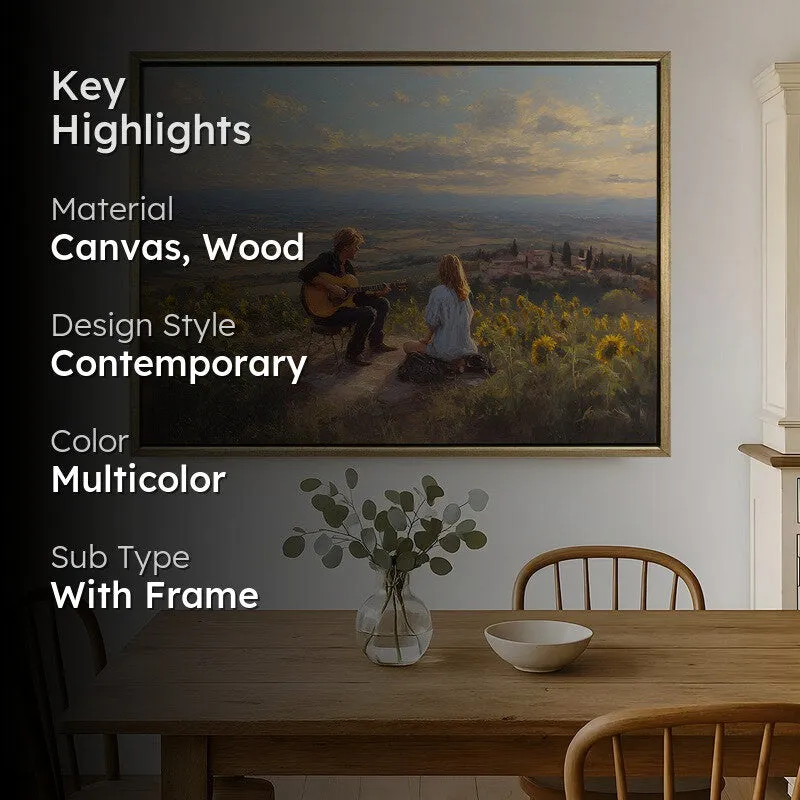 Golden Rhythm Canvas Wall Painting With Frame media 2