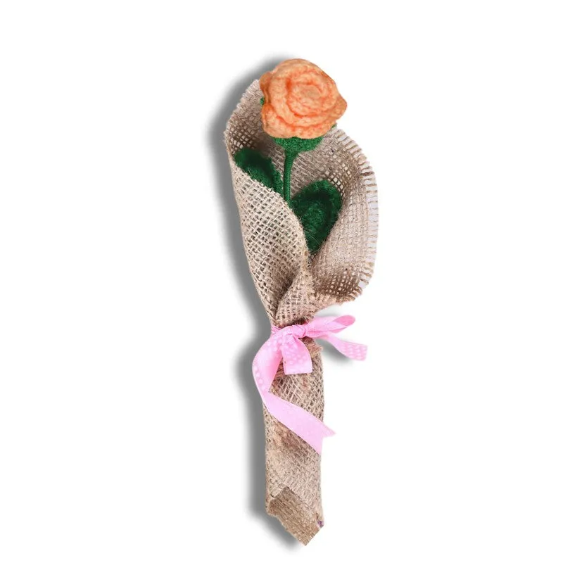 Crochet Handmade Rose Bouquet -  Peach media 3