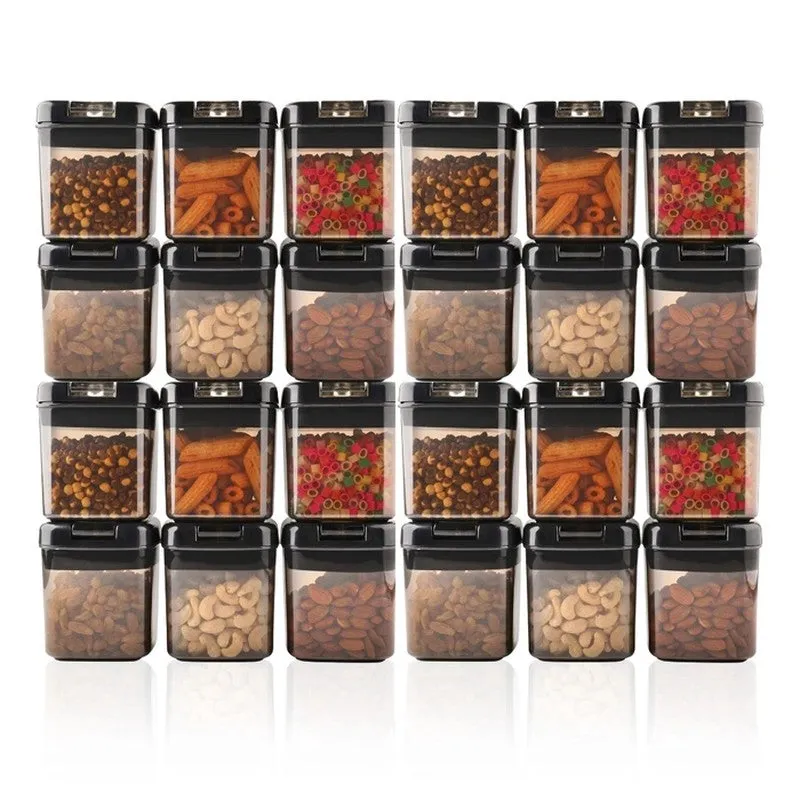 Snaplock Pantry Guard Air Tight Container (Black/500 mL Each) - Set of Twenty Four media 3
