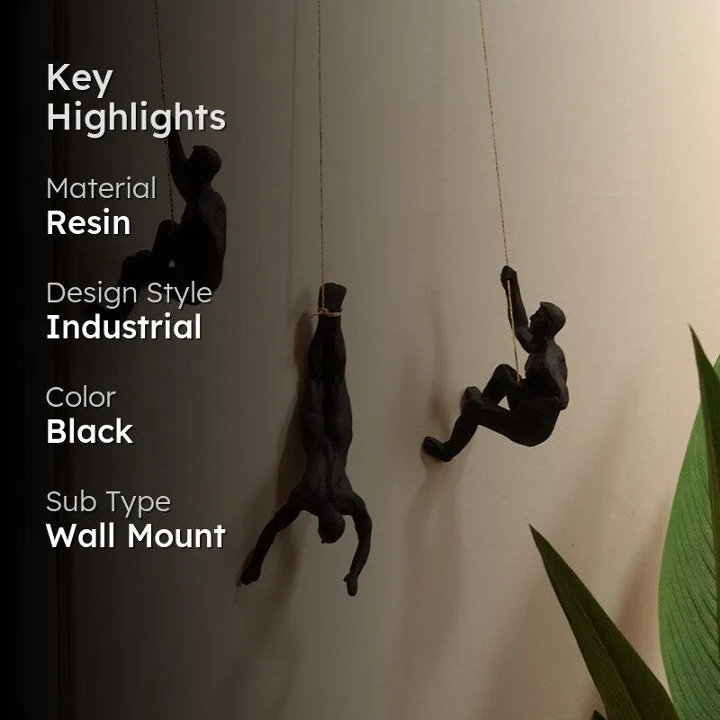 The Alpinist Resin Wall Hanging (Black) - Set Of Three media 2