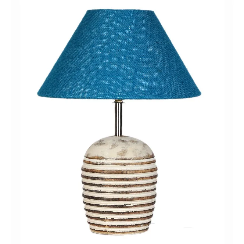 Lumexa Jute Table Lamp With Wooden Base - Blue media 5