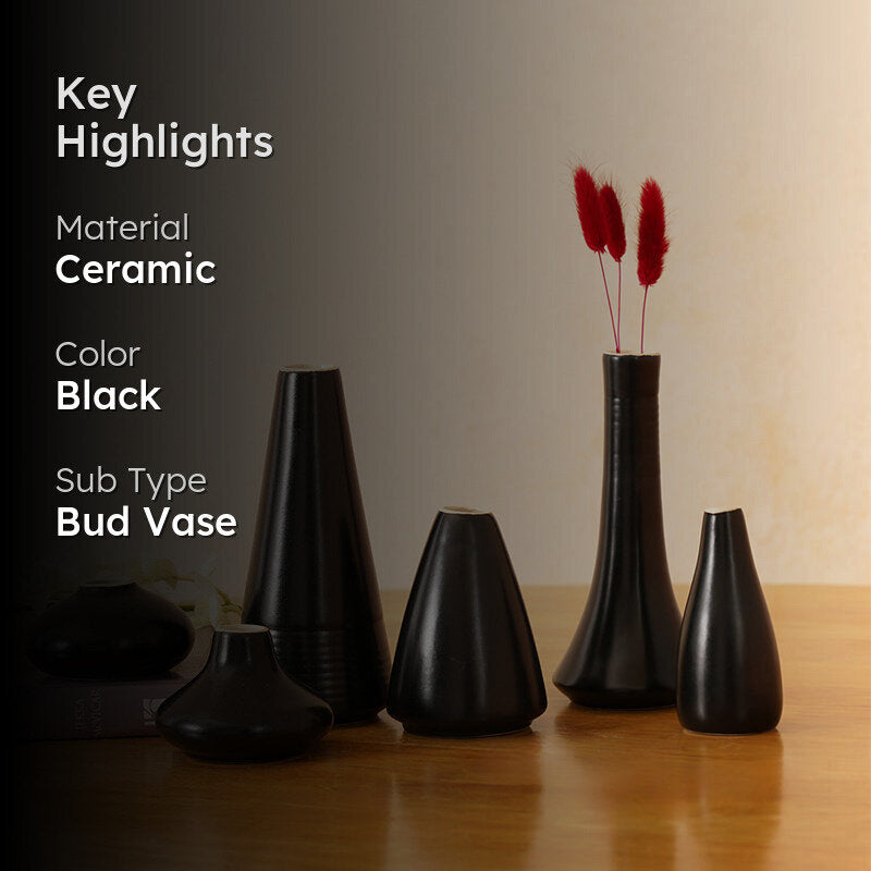 Amria Boho Vase (Black) - Set of Six media 2