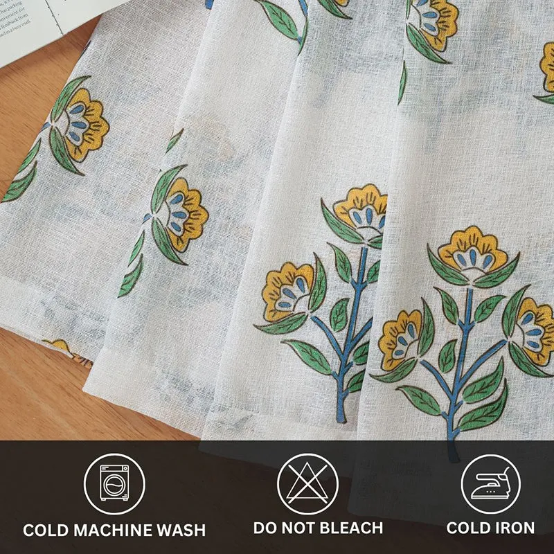 Caelra Linen Texture Sheer Curtain - Set Of Two media 7