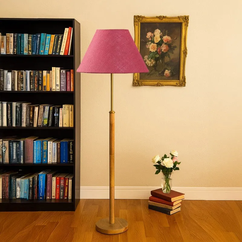 Earth Tone Wooden Floor Lamp - Pink media 3