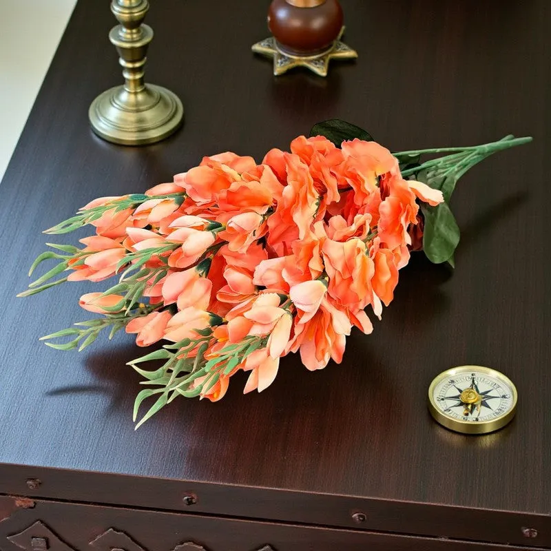 Gladiolus Plastic Artificial Flower (Orange) - Set Of Two media 3