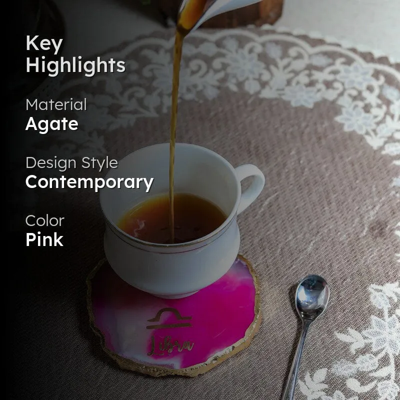 Libra Agate Coaster - Pink media 2