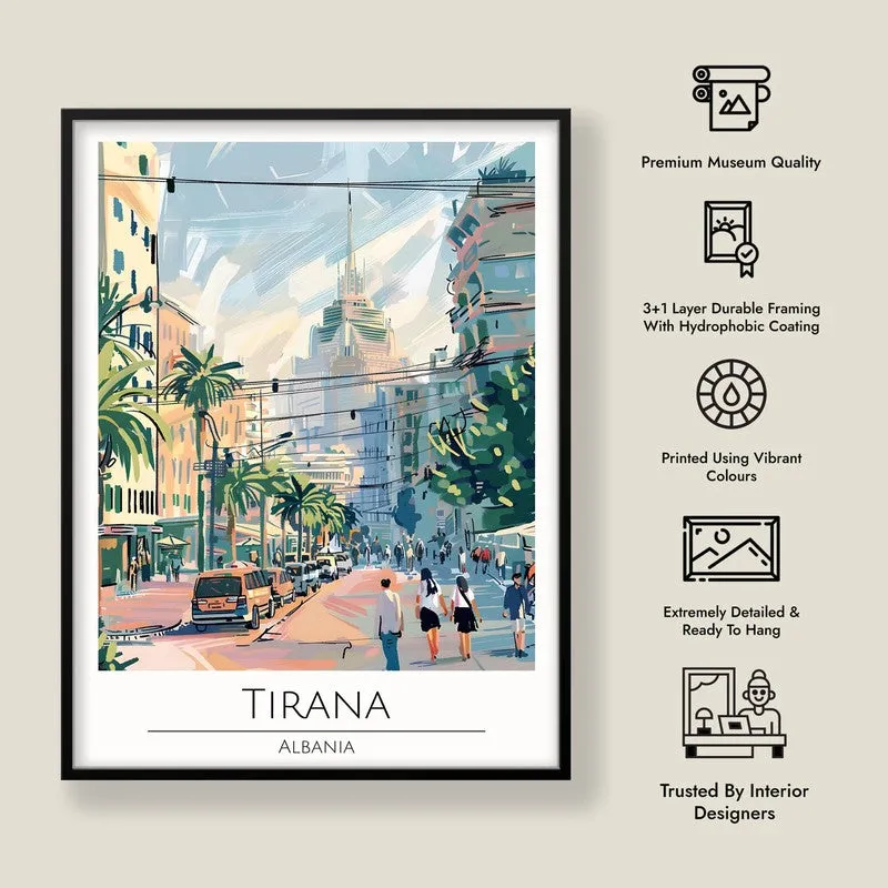 Vintage Tirana Framed Canvas Wall Painting media 8
