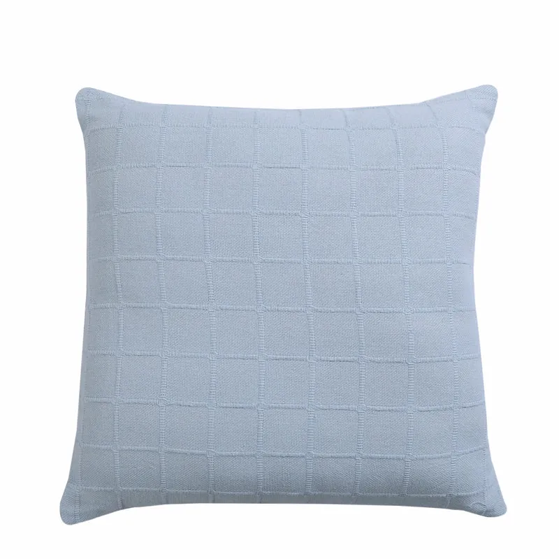 Sicily Light Solid Cotton Cushion Cover (Pale Blue) - Set Of Two media 3