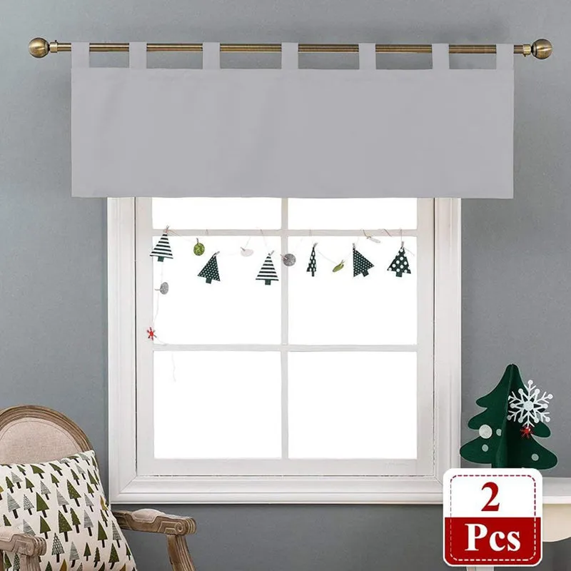 Tab Tale Flat Curtain Valance (Silver) - Set Of Two media 7