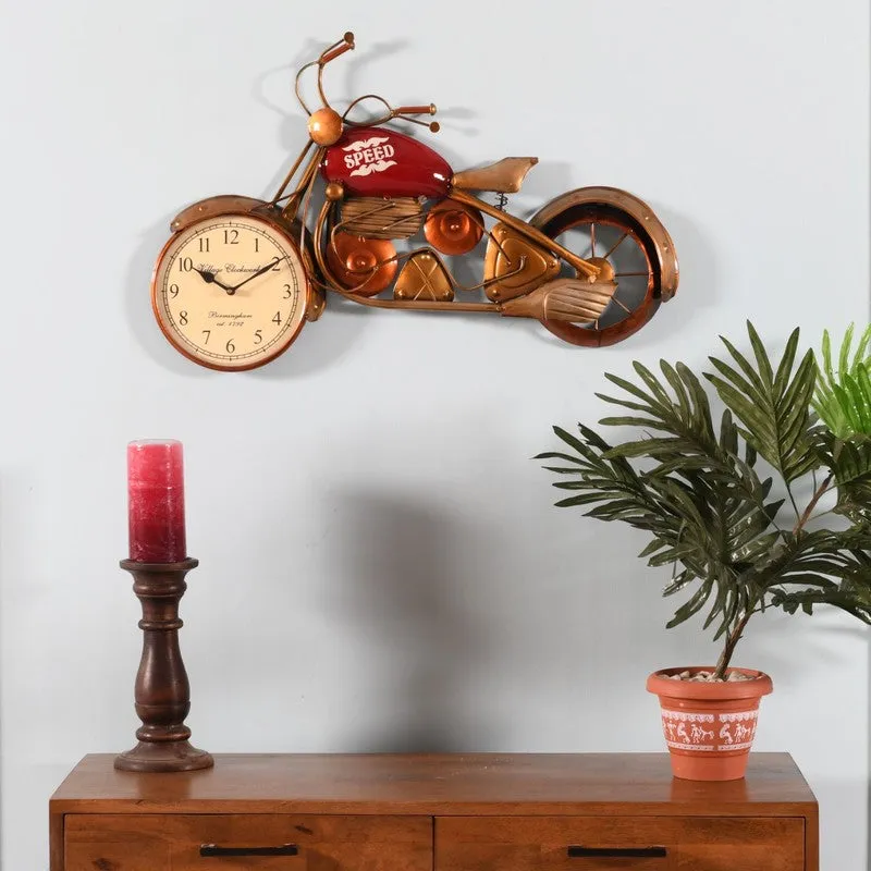 Speed Dial Motorcycle Accent Metal Wall Clock media 1