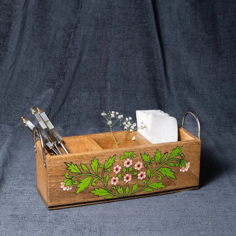 Florentia Floral Wooden Cutlery Stand media 3
