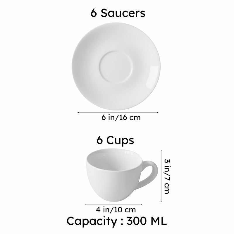 Gilded Mavi 24k Gold Brushed Porcelain Tea Cup & Saucer (300 mL) - Set of Six media 11