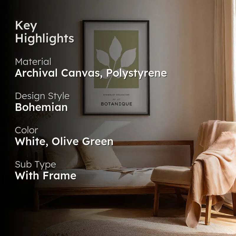Serene Stem Canvas Wall Painting With Black Frame media 2