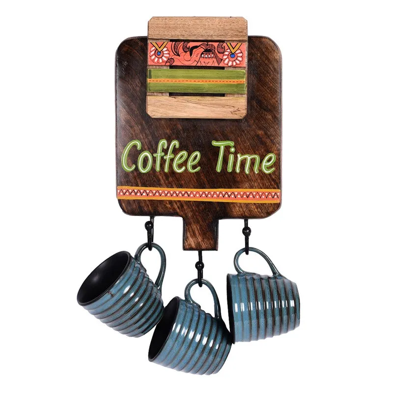 Coffee Ceramic,Wood Tea Cup (175 mL Each) - Four Piece Set media 3