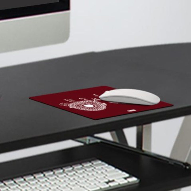 Warli Hippie Mouse Pad - Red media 3