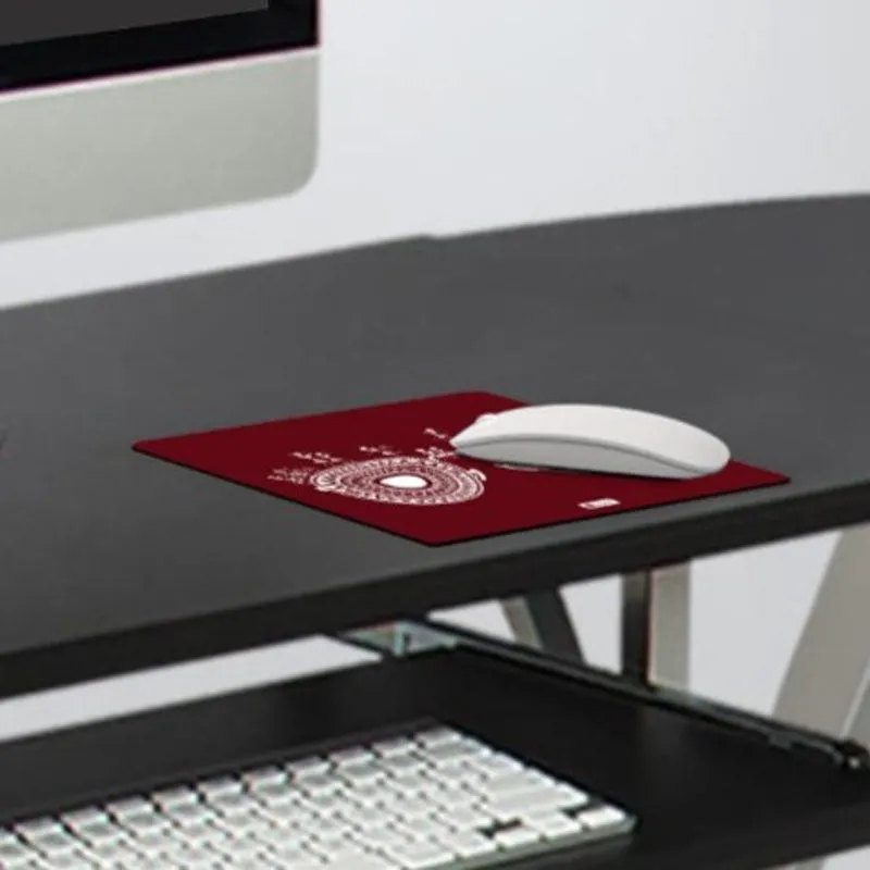 Warli Hippie Mouse Pad - Red media 3