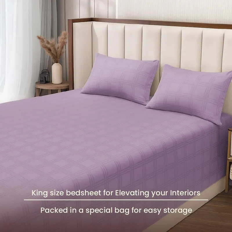 Urban Space MonoGrid Cotton Bedsheet (Purple) - 300 TC media 6