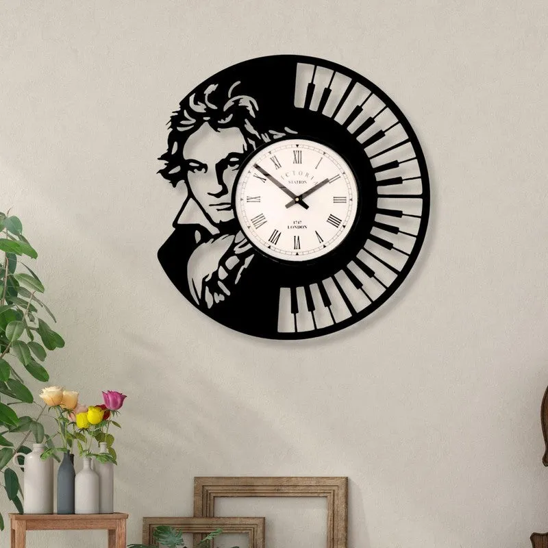 Blaze Steel Analog Wall Clock - Black media 1