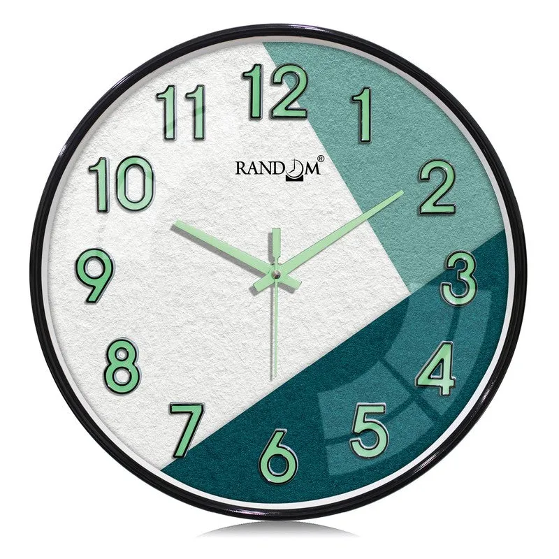 Teyra Round Modern Plastic Wall Clock - White & Blue media 3