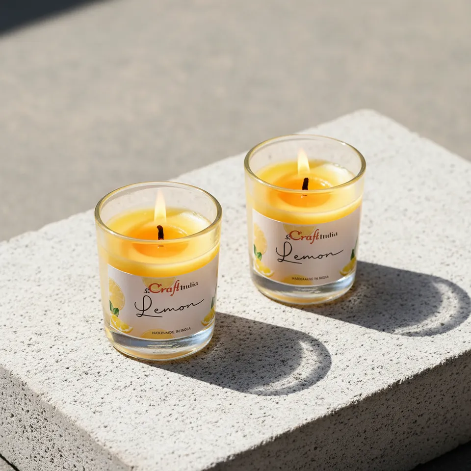 Seema Lemon Scented Candle - Set Of Two media 1