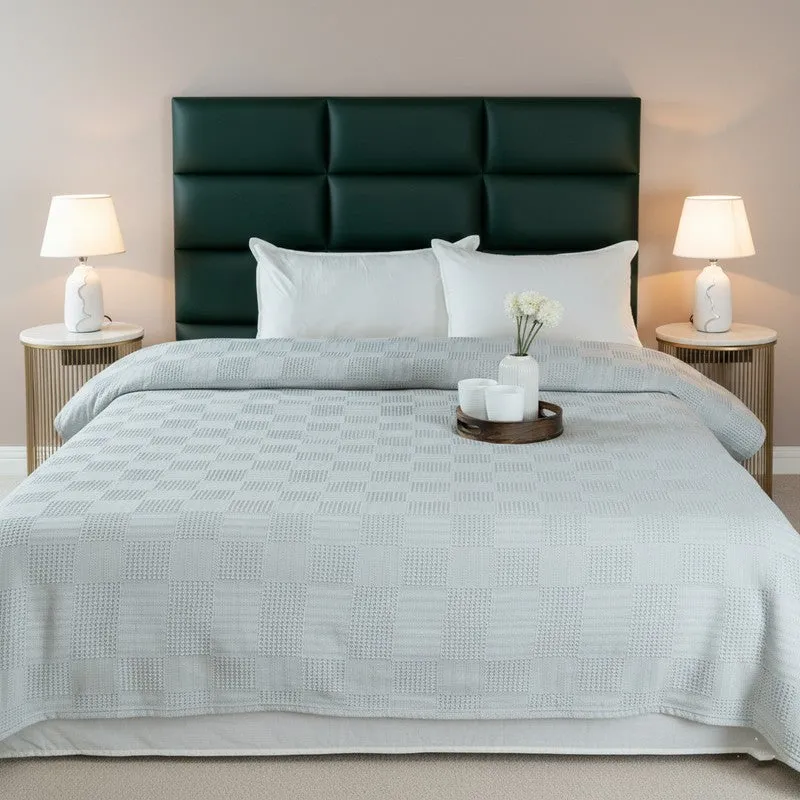 GridForm Cotton Bedsheet (Grey) - 300 TC media 1