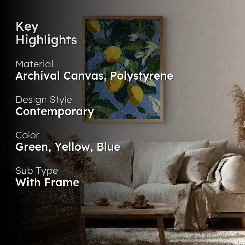 Tropical Vibes Canvas Wall Painting - Brown Frame media 2