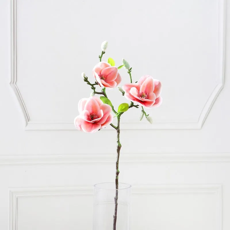 Magnolia Bloom Artificial Flower Stem - Peach media 4