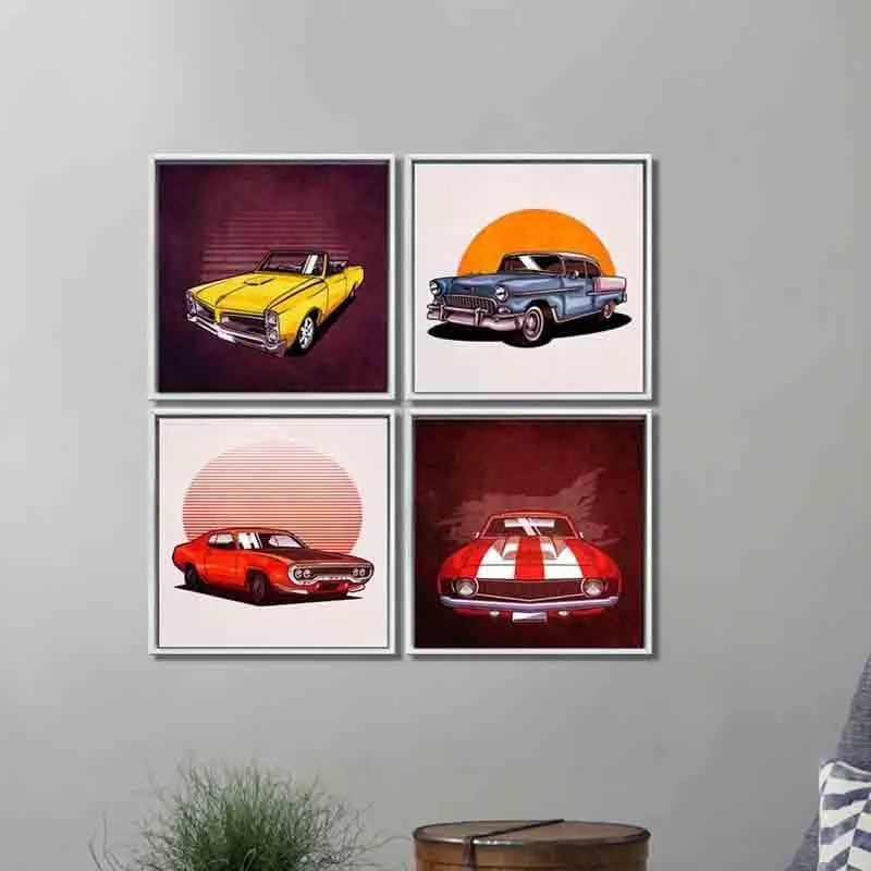 Mustang Poly Canvas Wall Art - Set of Four media 1