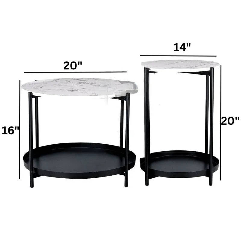 Arvo Hue Center Table (Black & White) - Set Of Two media 8