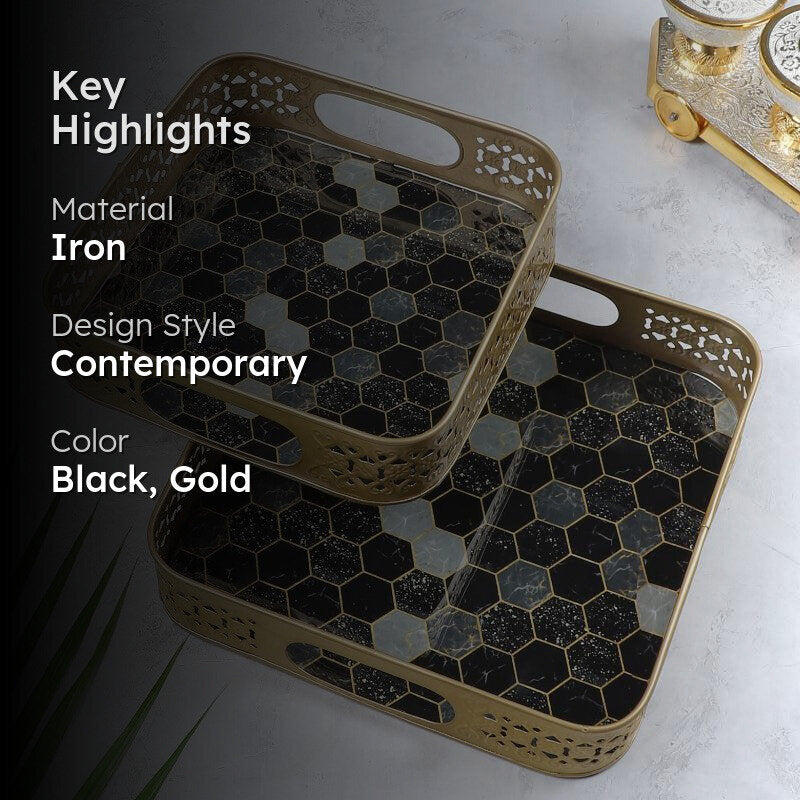 Lio Honeycomb Serving Tray - Set Of Two media 2