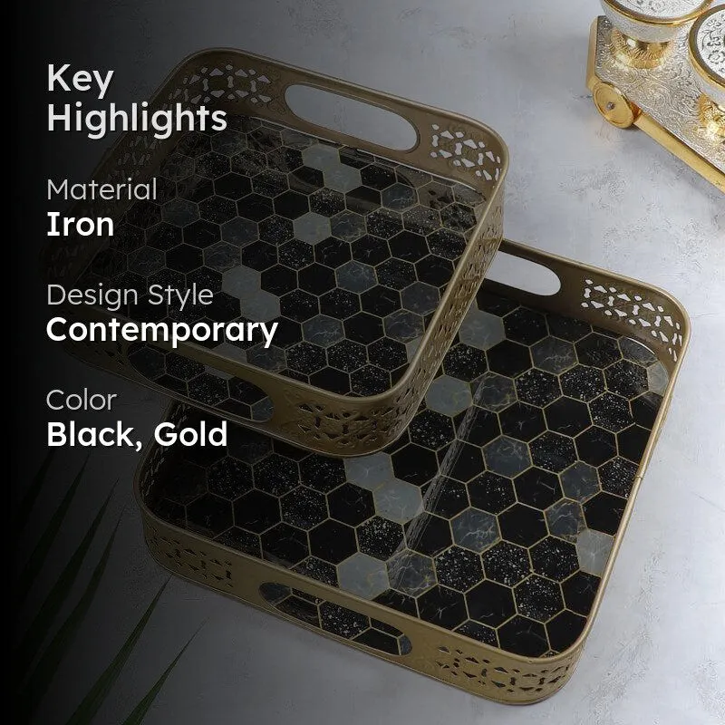 Lio Honeycomb Serving Tray - Set Of Two media 2