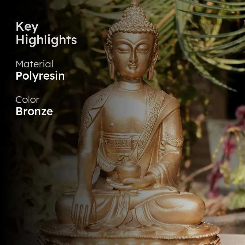 Buddha In Mudra Statue- Bronze media 2