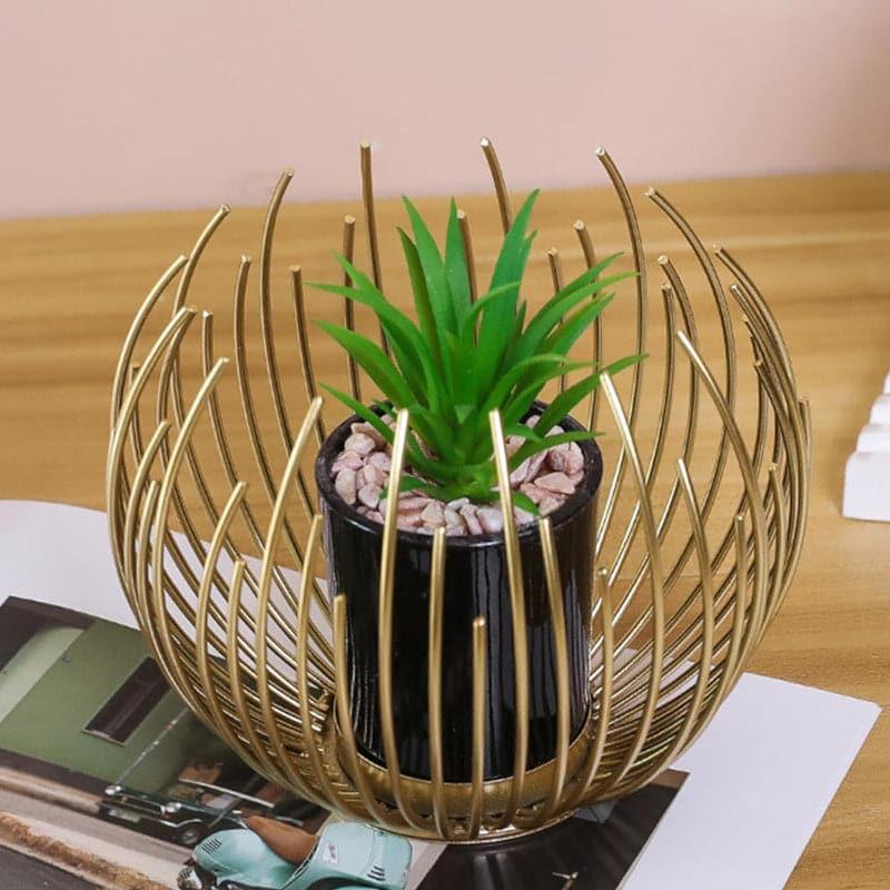 Crown Wrap Planter With Faux Plant - Set Of Two media 4
