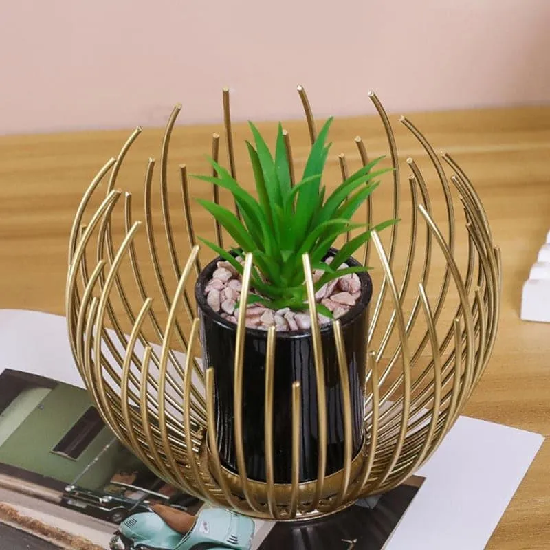 Crown Wrap Planter With Faux Plant - Set Of Two media 4