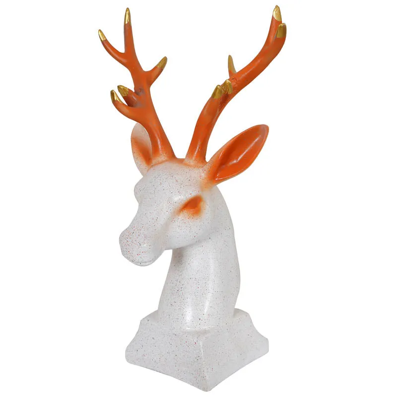 Gilded Stag Painted Polyresin Show Piece - White media 4