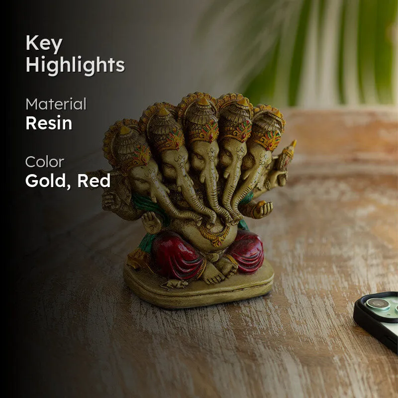 Panchmukha Ganapati Resin Idol media 2