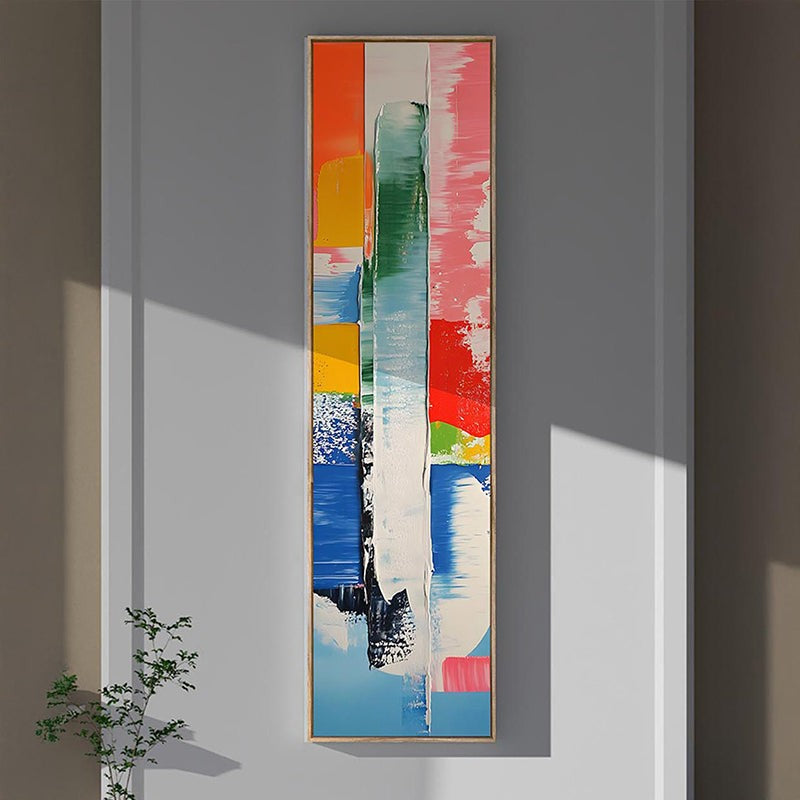 Chromatic Symphony Abstract Canvas Wall Art With Frame media 6