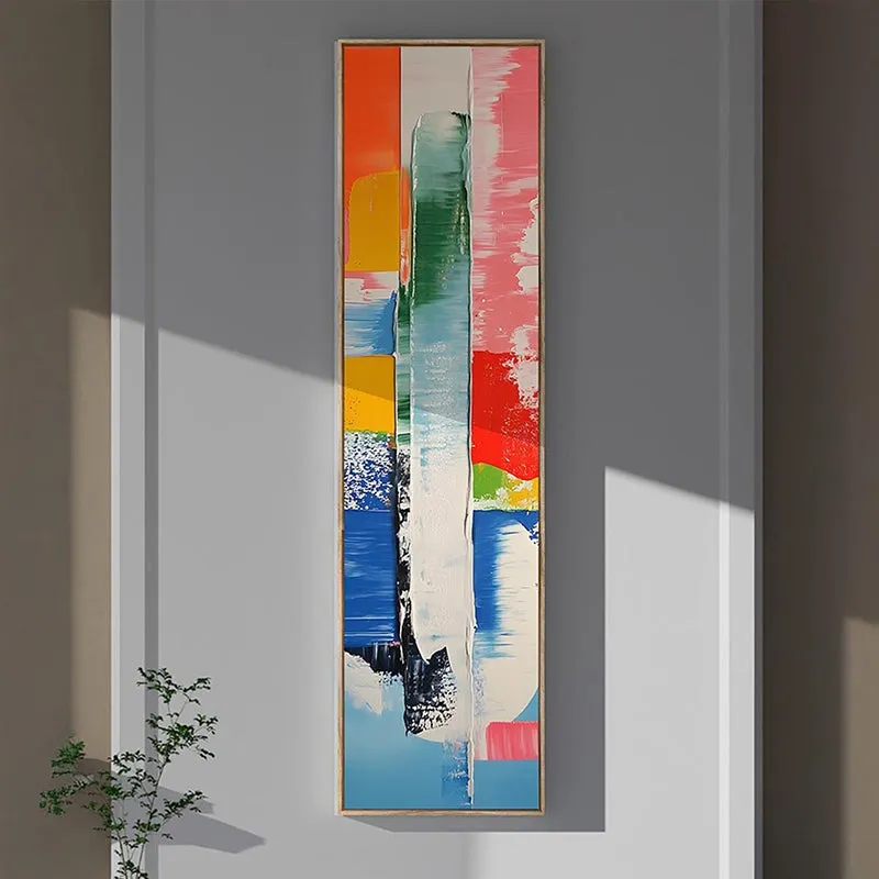Chromatic Symphony Abstract Canvas Wall Art With Frame media 6