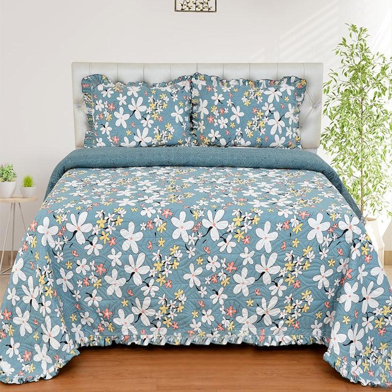 Magnia Floral Bedcover With Lace media 5