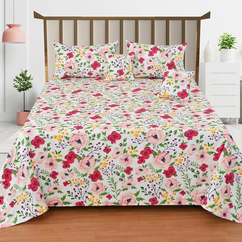 Bloom Burst Floral Quilted Microfiber Bedding Set - Five Piece Set media 1