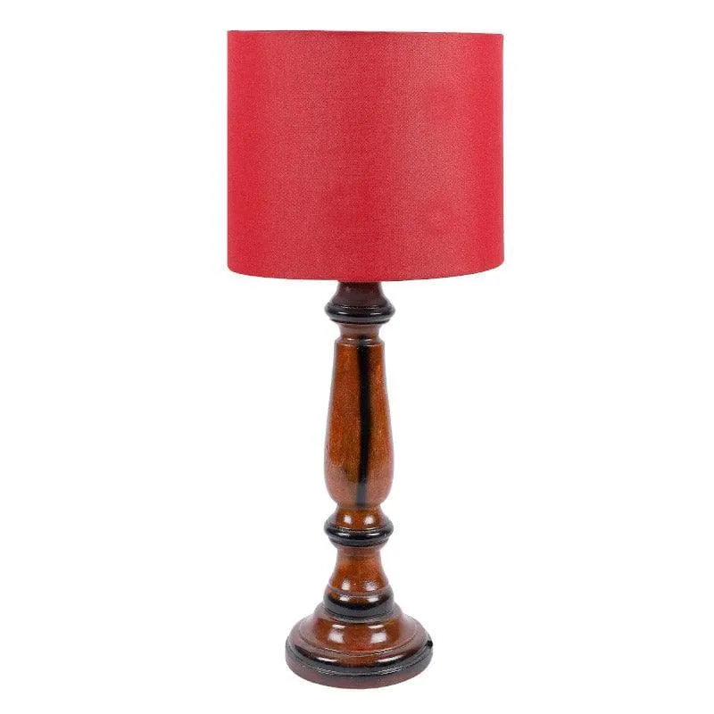 Rosa Bona Fabric Table Lamp - Red,Brown media 4