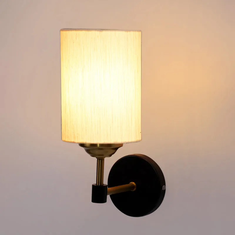 Sienna Sleek Steel & Cotton Wall Lamp - Ivory media 4