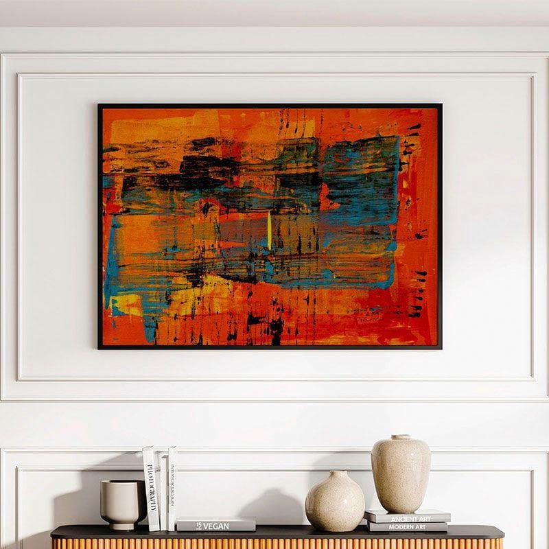 Close-Up Abstract Canvas Wall Painting - Black Frame
