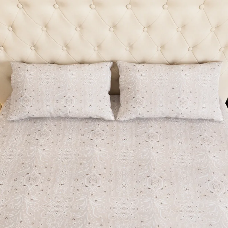 Meadow Ethnic Cotton Bedsheet (Coffee) - 180 TC media 5