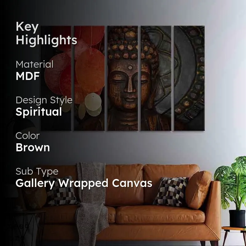 Calm Buddha Wall Art - Five Piece Set media 2