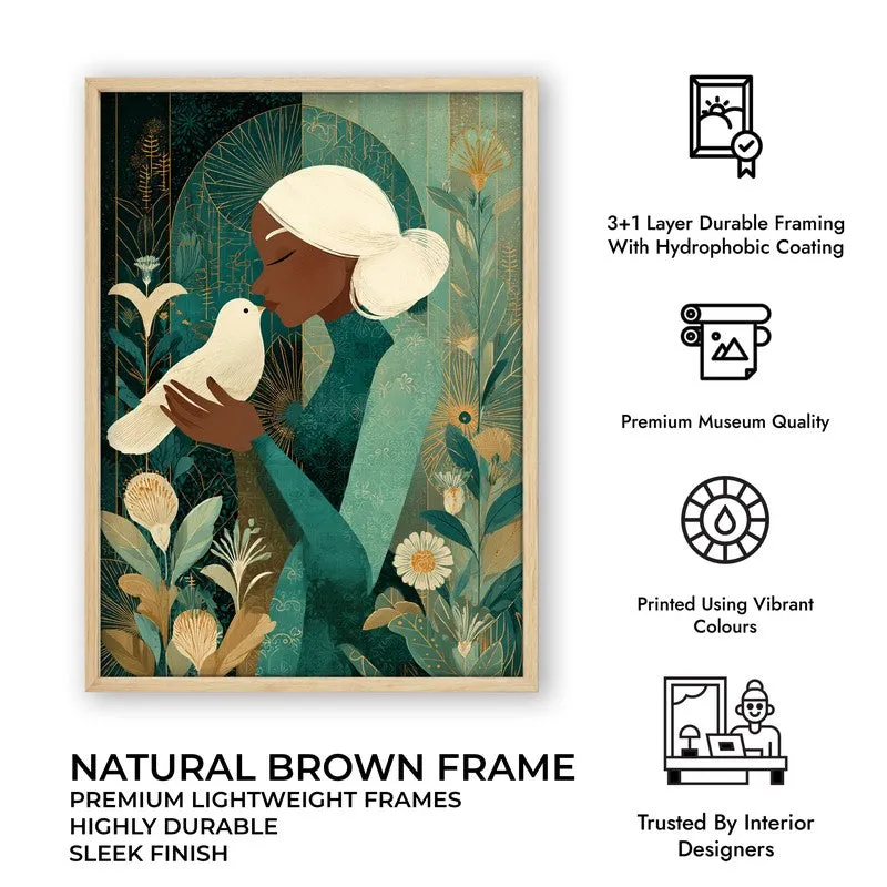 Dovelisse Canvas Wall Painting - Brown Frame media 10