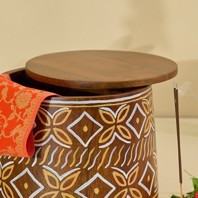 Mandira Pooja Stool With Storage media 3